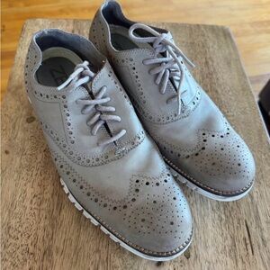 Cole Haan Men's Light Taupe Wingtip Derby Oxfords